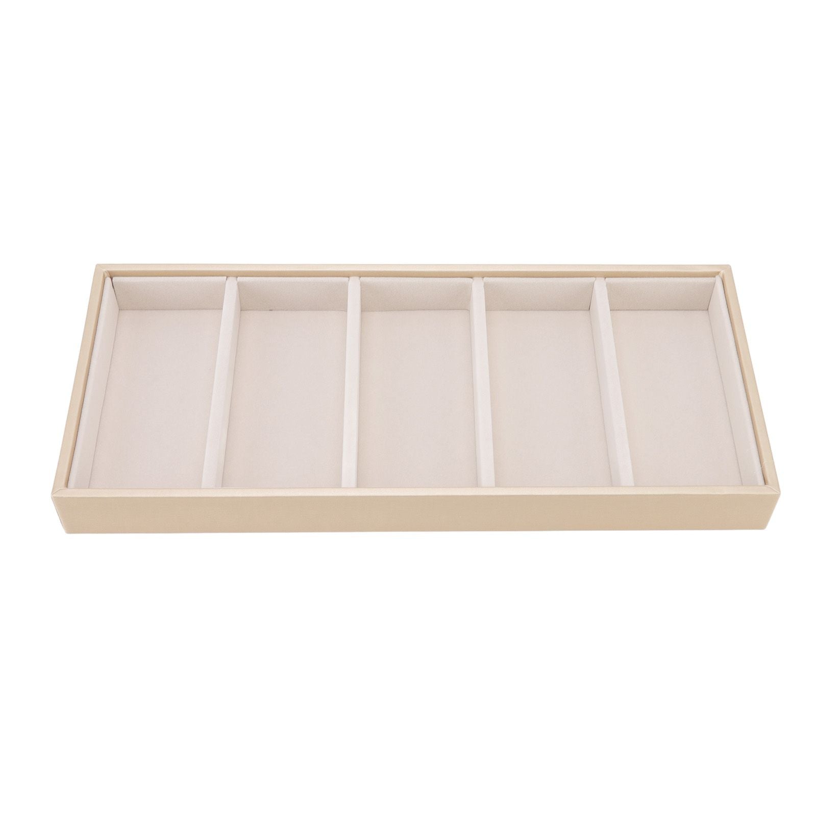 5 Grid Glasses Case Multifunction Space Saving 5 Slot Sunglasses Holder Storage Box Beige V1294-YM0523-3117220060814