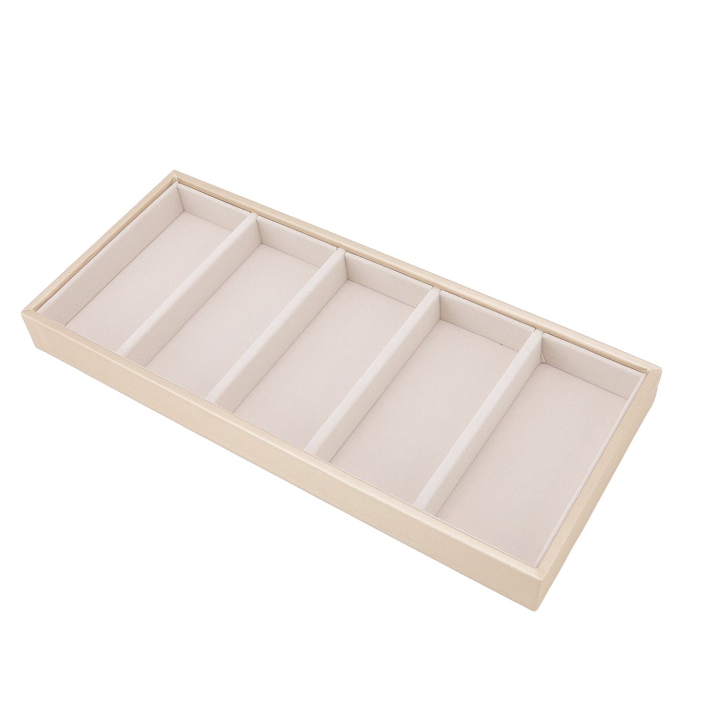 5 Grid Glasses Case Multifunction Space Saving 5 Slot Sunglasses Holder Storage Box Beige V1294-YM0523-3117220060814