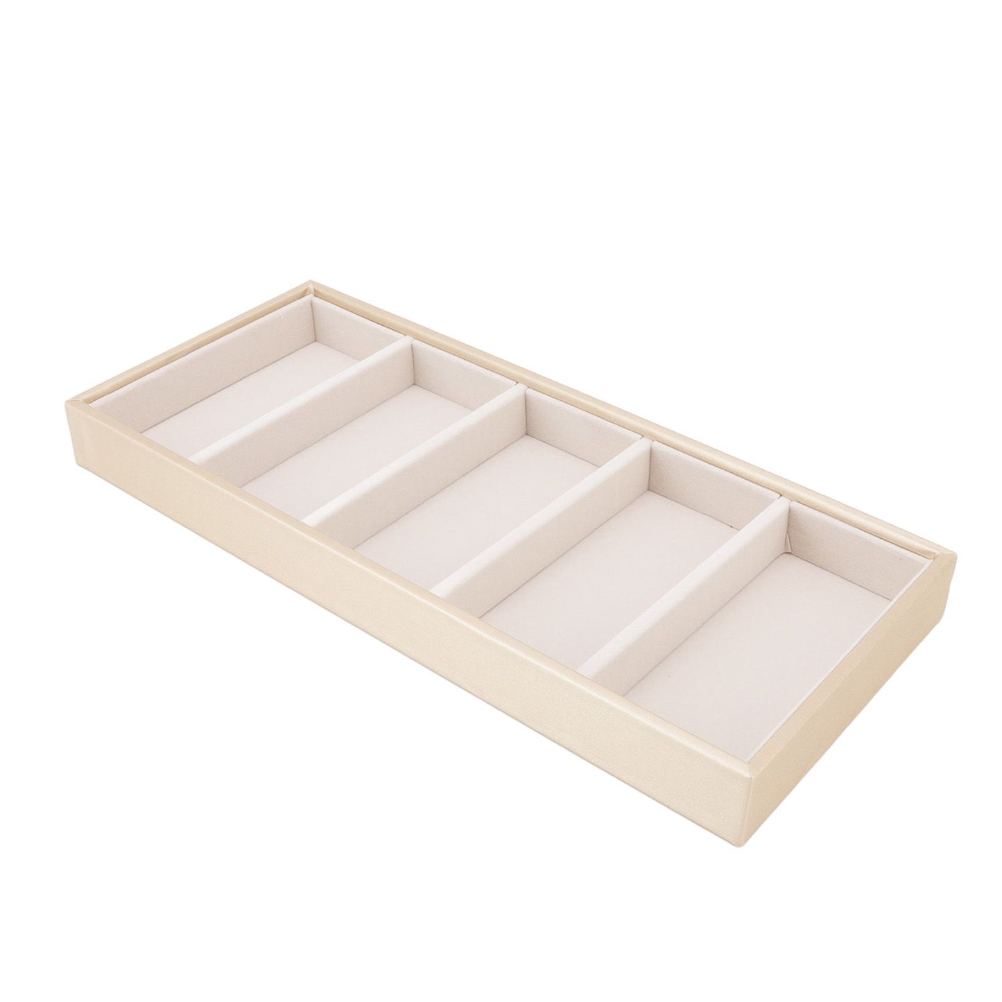 5 Grid Glasses Case Multifunction Space Saving 5 Slot Sunglasses Holder Storage Box Beige V1294-YM0523-3117220060814