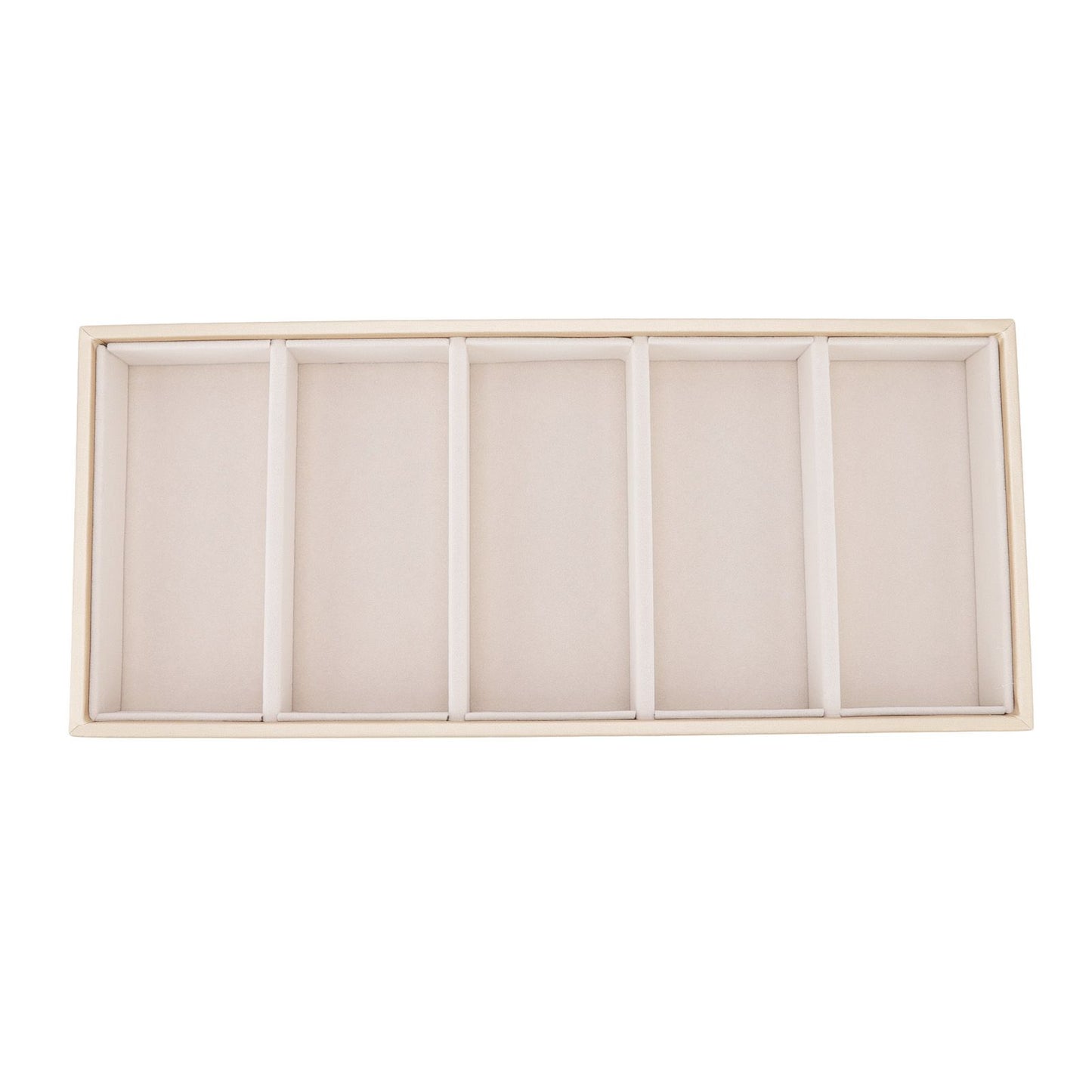 5 Grid Glasses Case Multifunction Space Saving 5 Slot Sunglasses Holder Storage Box Beige V1294-YM0523-3117220060814