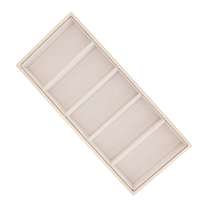 5 Grid Glasses Case Multifunction Space Saving 5 Slot Sunglasses Holder Storage Box Beige V1294-YM0523-3117220060814
