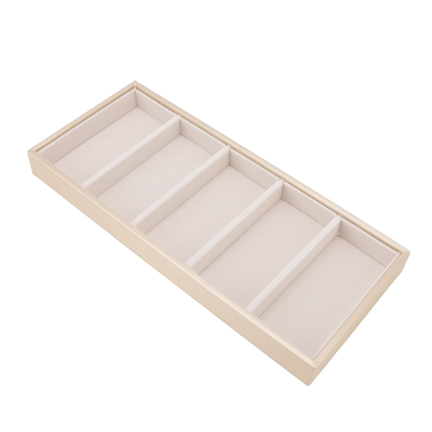 5 Grid Glasses Case Multifunction Space Saving 5 Slot Sunglasses Holder Storage Box Beige V1294-YM0523-3117220060814