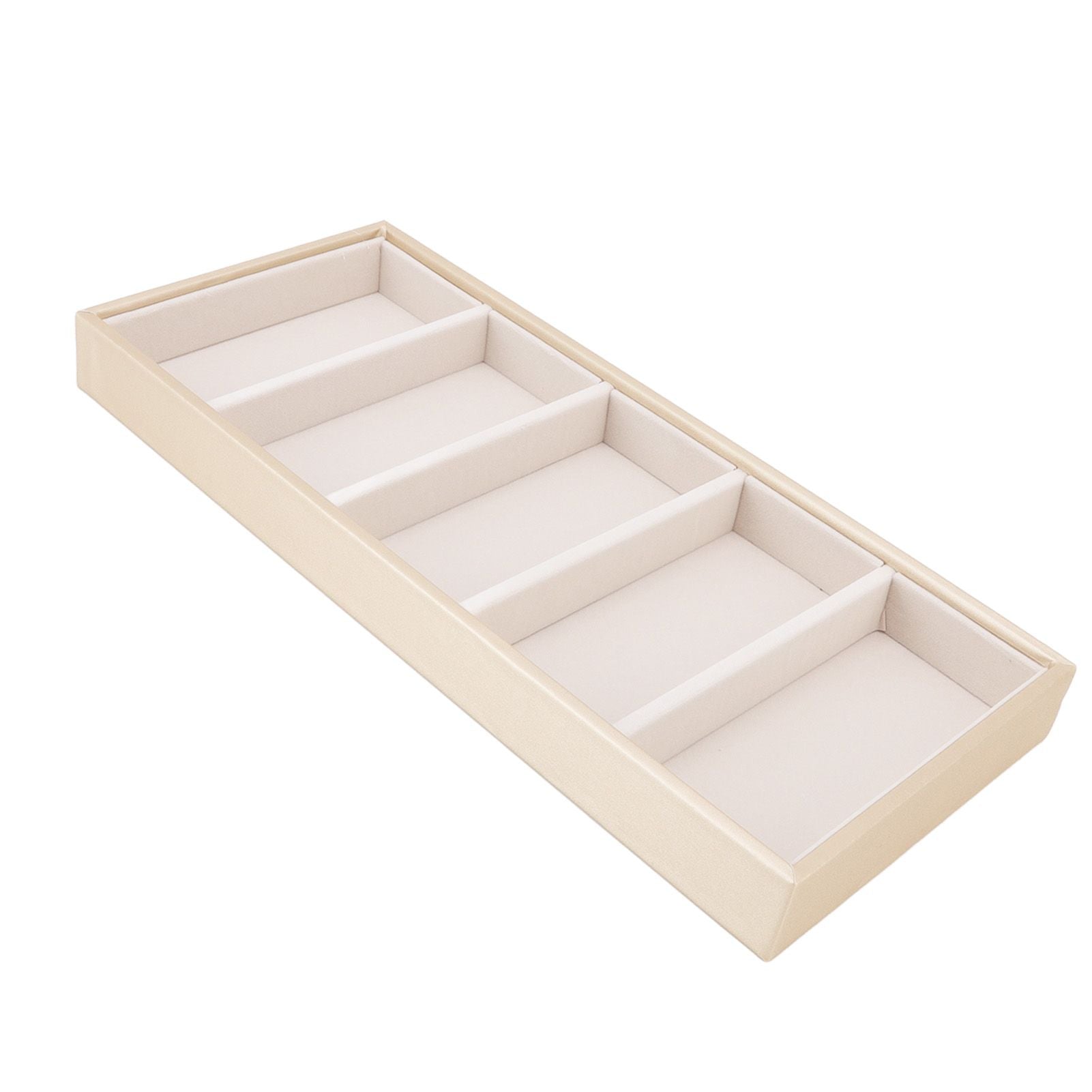 5 Grid Glasses Case Multifunction Space Saving 5 Slot Sunglasses Holder Storage Box Beige V1294-YM0523-3117220060814