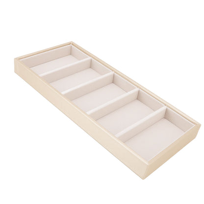 5 Grid Glasses Case Multifunction Space Saving 5 Slot Sunglasses Holder Storage Box Beige V1294-YM0523-3117220060814