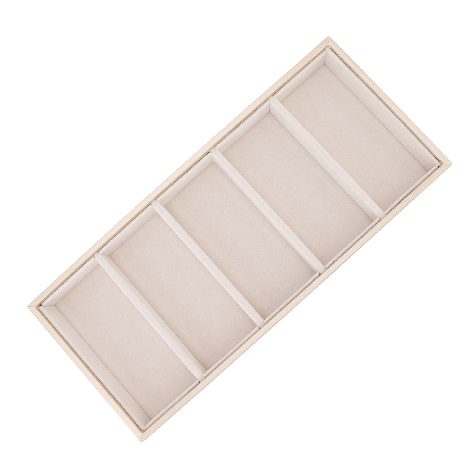 5 Grid Glasses Case Multifunction Space Saving 5 Slot Sunglasses Holder Storage Box Beige V1294-YM0523-3117220060814