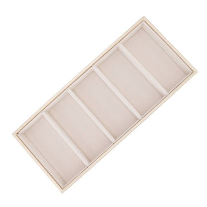 5 Grid Glasses Case Multifunction Space Saving 5 Slot Sunglasses Holder Storage Box Beige V1294-YM0523-3117220060814