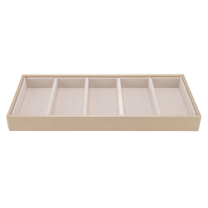 5 Grid Glasses Case Multifunction Space Saving 5 Slot Sunglasses Holder Storage Box Beige V1294-YM0523-3117220060814