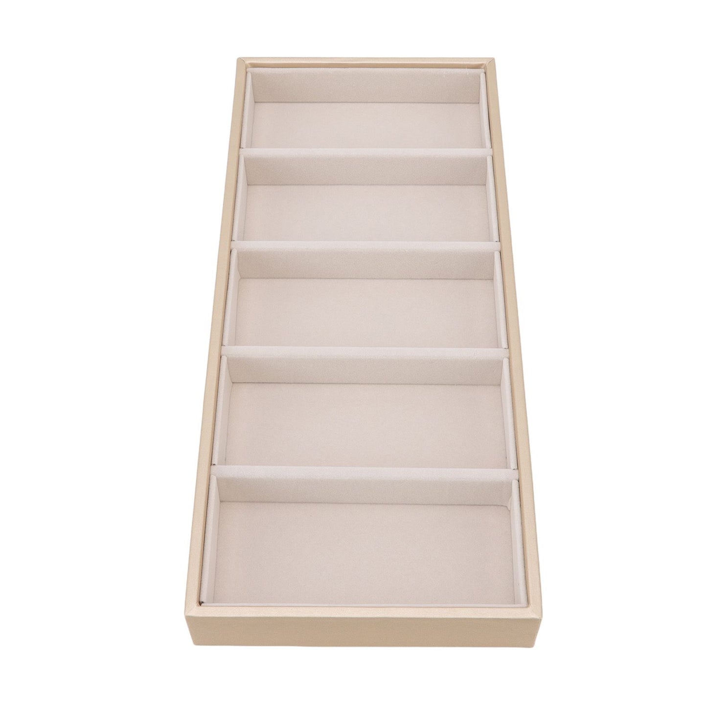 5 Grid Glasses Case Multifunction Space Saving 5 Slot Sunglasses Holder Storage Box Beige V1294-YM0523-3117220060814