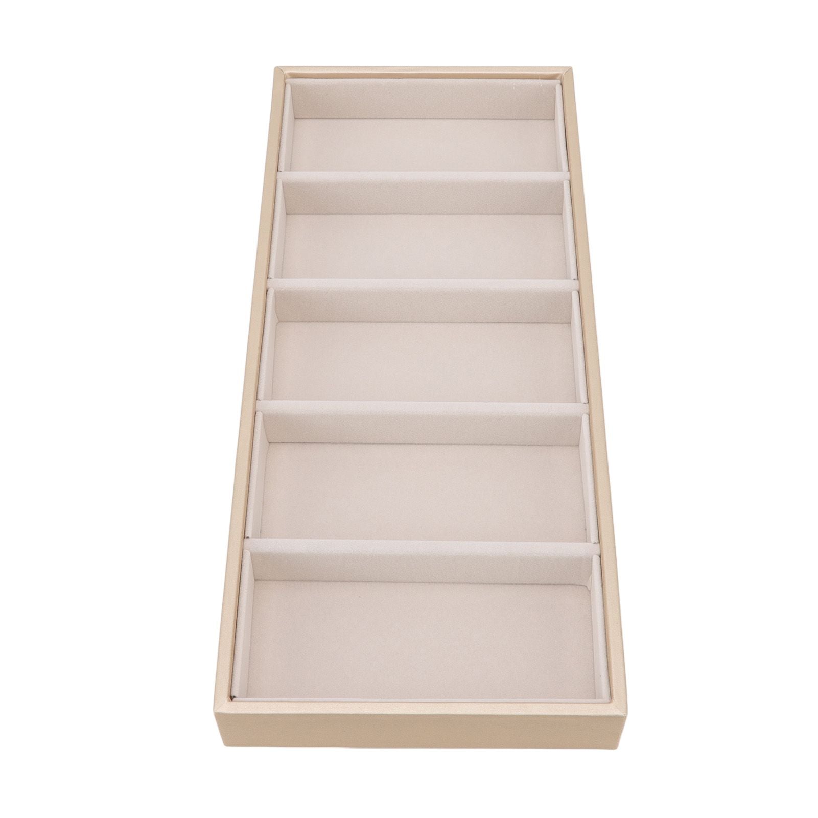 5 Grid Glasses Case Multifunction Space Saving 5 Slot Sunglasses Holder Storage Box Beige V1294-YM0523-3117220060814