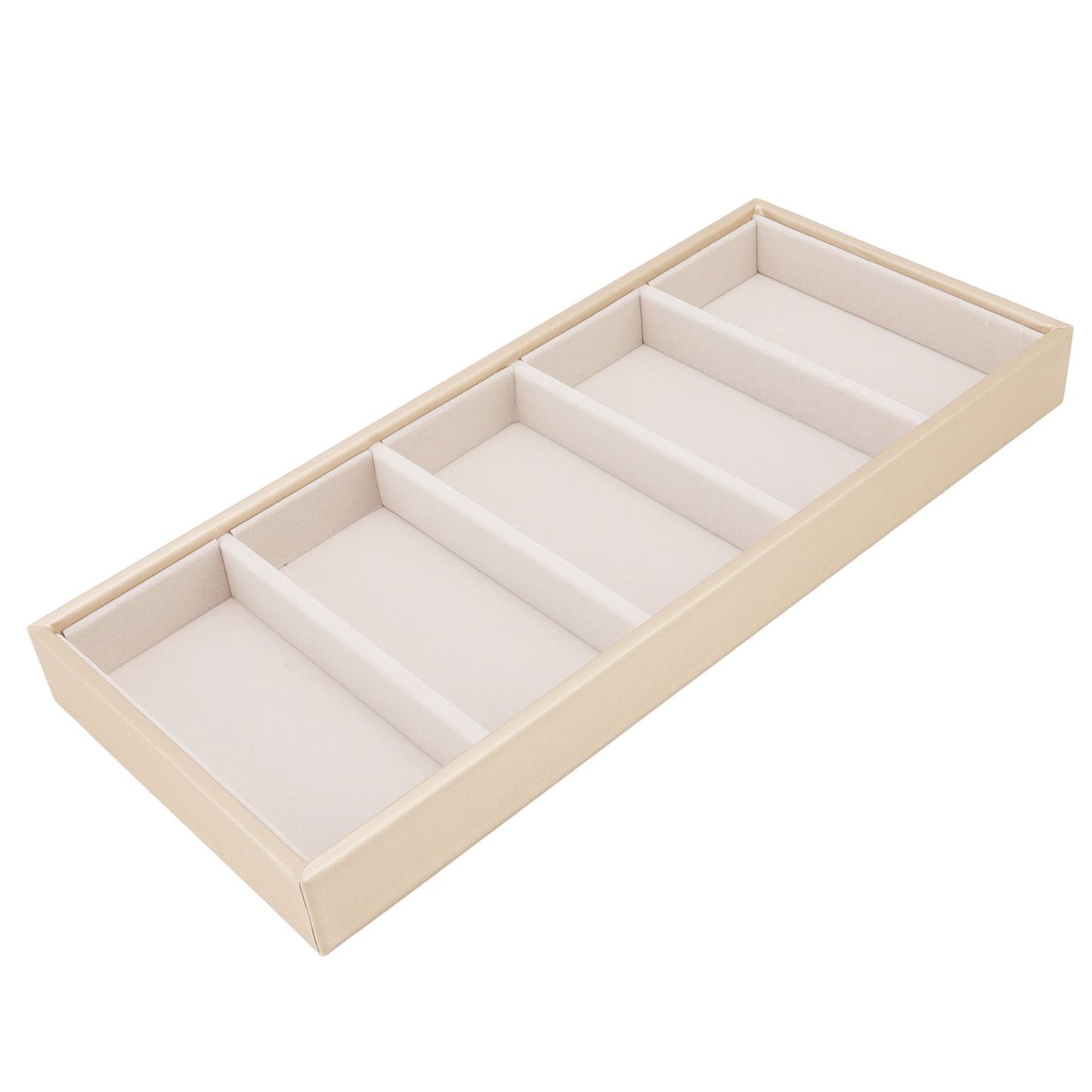 5 Grid Glasses Case Multifunction Space Saving 5 Slot Sunglasses Holder Storage Box Beige V1294-YM0523-3117220060814
