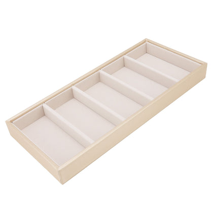 5 Grid Glasses Case Multifunction Space Saving 5 Slot Sunglasses Holder Storage Box Beige V1294-YM0523-3117220060814