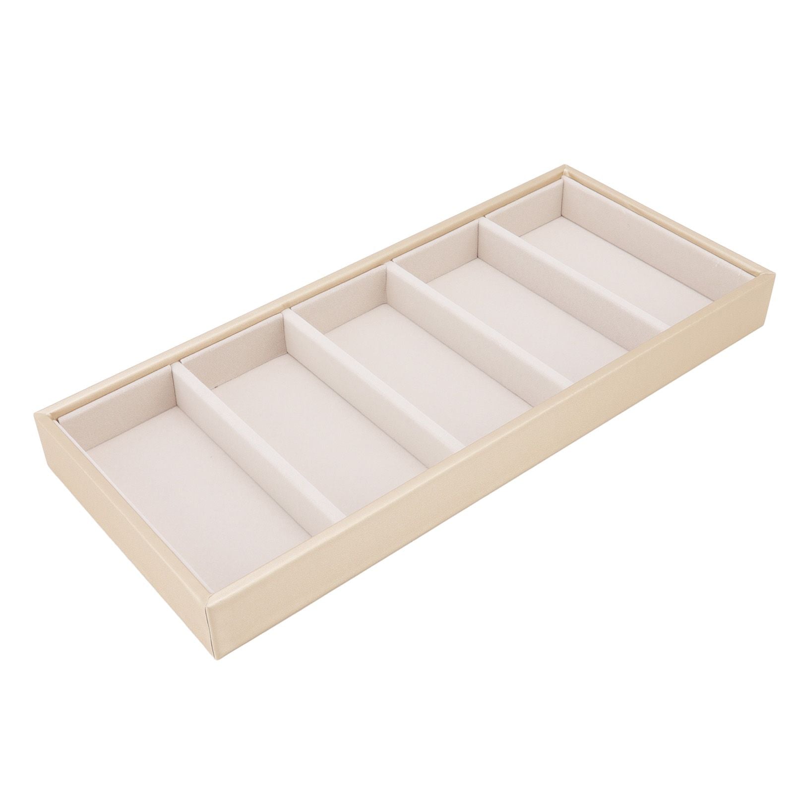 5 Grid Glasses Case Multifunction Space Saving 5 Slot Sunglasses Holder Storage Box Beige V1294-YM0523-3117220060814