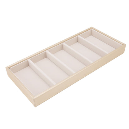 5 Grid Glasses Case Multifunction Space Saving 5 Slot Sunglasses Holder Storage Box Beige V1294-YM0523-3117220060814