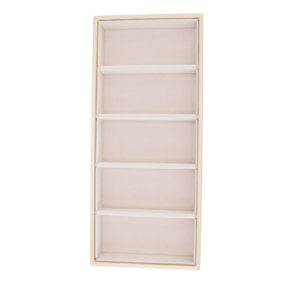 5 Grid Glasses Case Multifunction Space Saving 5 Slot Sunglasses Holder Storage Box Beige V1294-YM0523-3117220060814