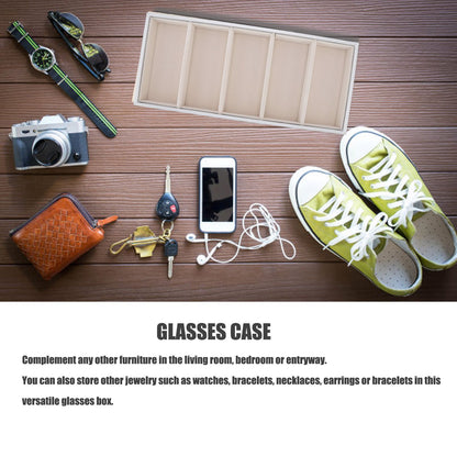 5 Grid Glasses Case Multifunction Space Saving 5 Slot Sunglasses Holder Storage Box Silver Gray V1294-YM0523-3117220060815