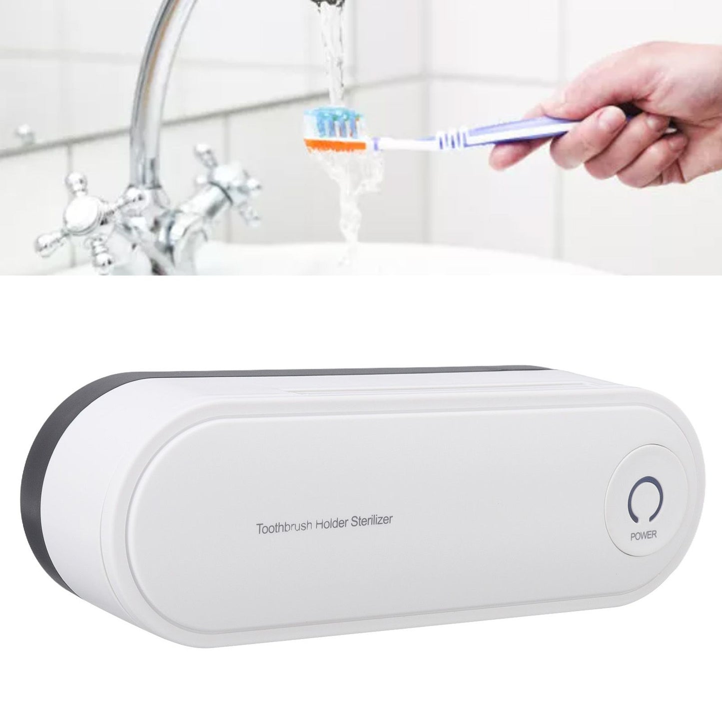 UV Toothbrush Sanitizer Sterilization Drying Battery Powered Toothbrush Sterilizer with Charging Cable for V1294-YM0523-3117220061911