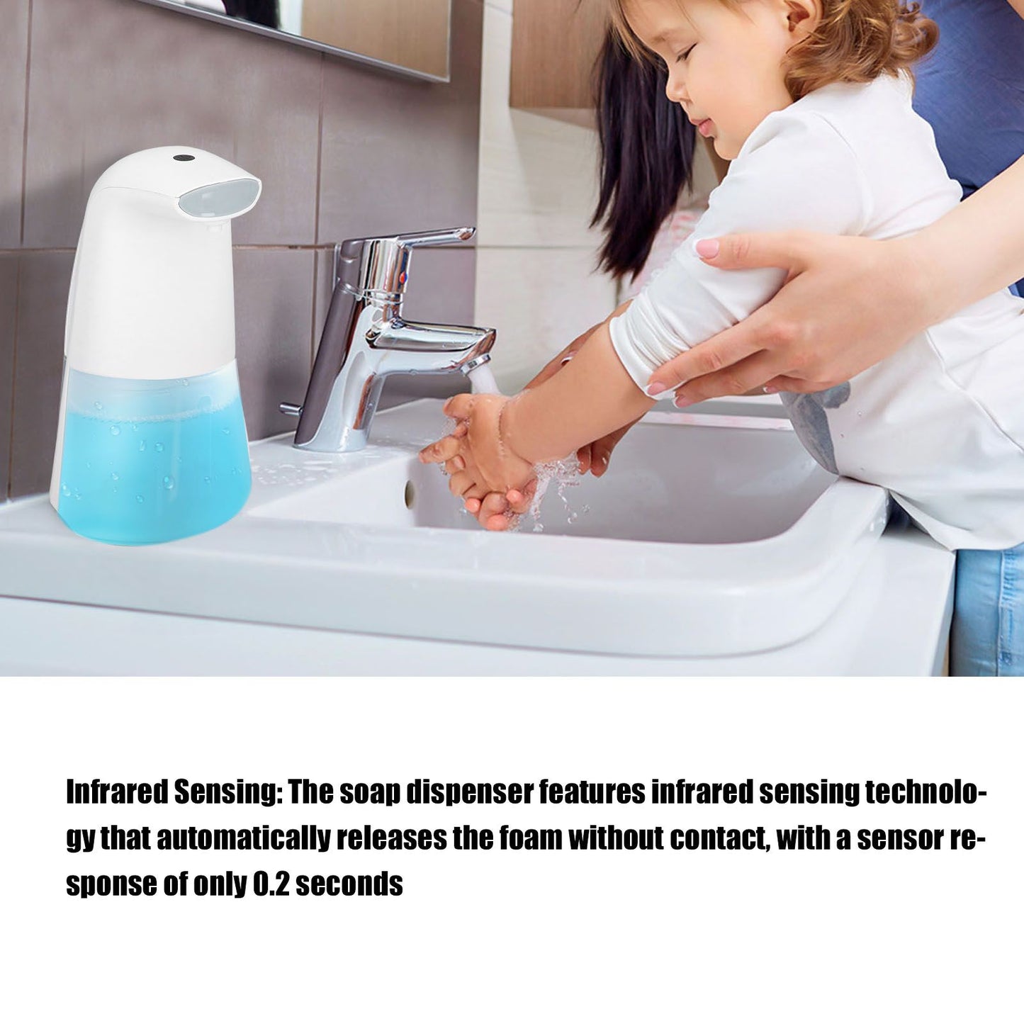 Soap Dispenser Automatic Infrared Sensing Pressing Free Built in Battery ABS PP Touchless Foaming Soap V1294-YM0523-3117220062511