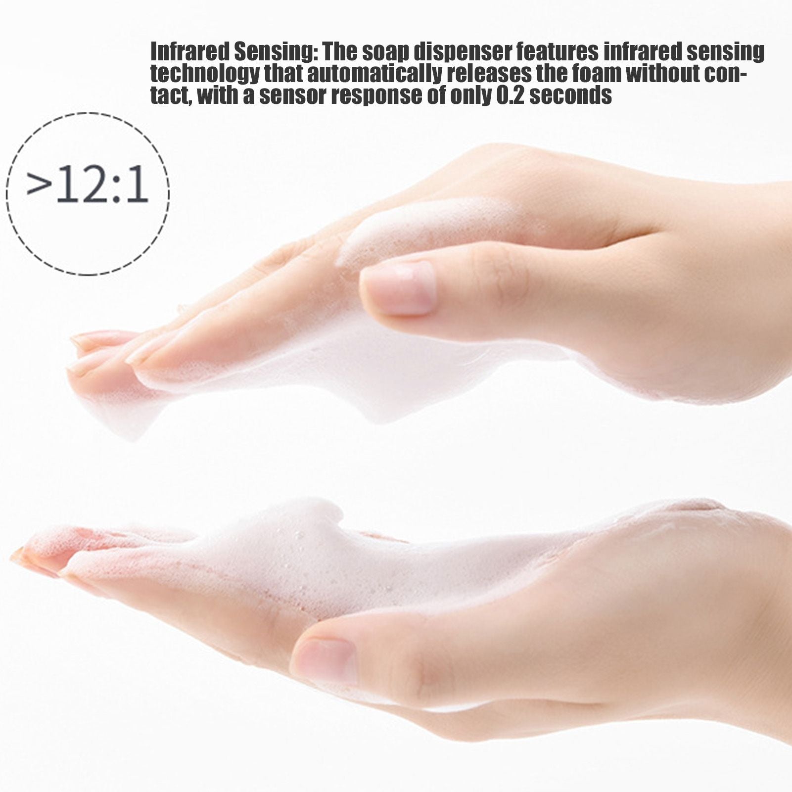 Automatic Soap Dispenser Touchless Infrared Sensor Ergonomic Battery Powered Soap Dispenser for Kitchen V1294-YM0523-3117220062611
