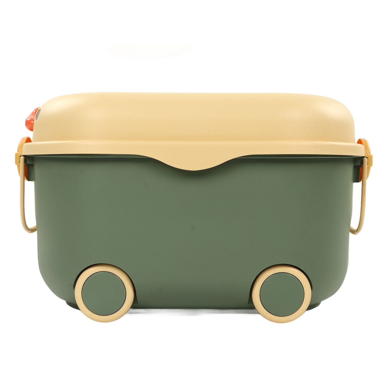 Toy Storage Box Multi Purpose Cute Duck Cover Plastic Clothes Organize Box with Wheel for Children Green V1294-YM0523-3117220062713