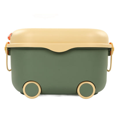 Toy Storage Box Multi Purpose Cute Duck Cover Plastic Clothes Organize Box with Wheel for Children Green V1294-YM0523-3117220062713