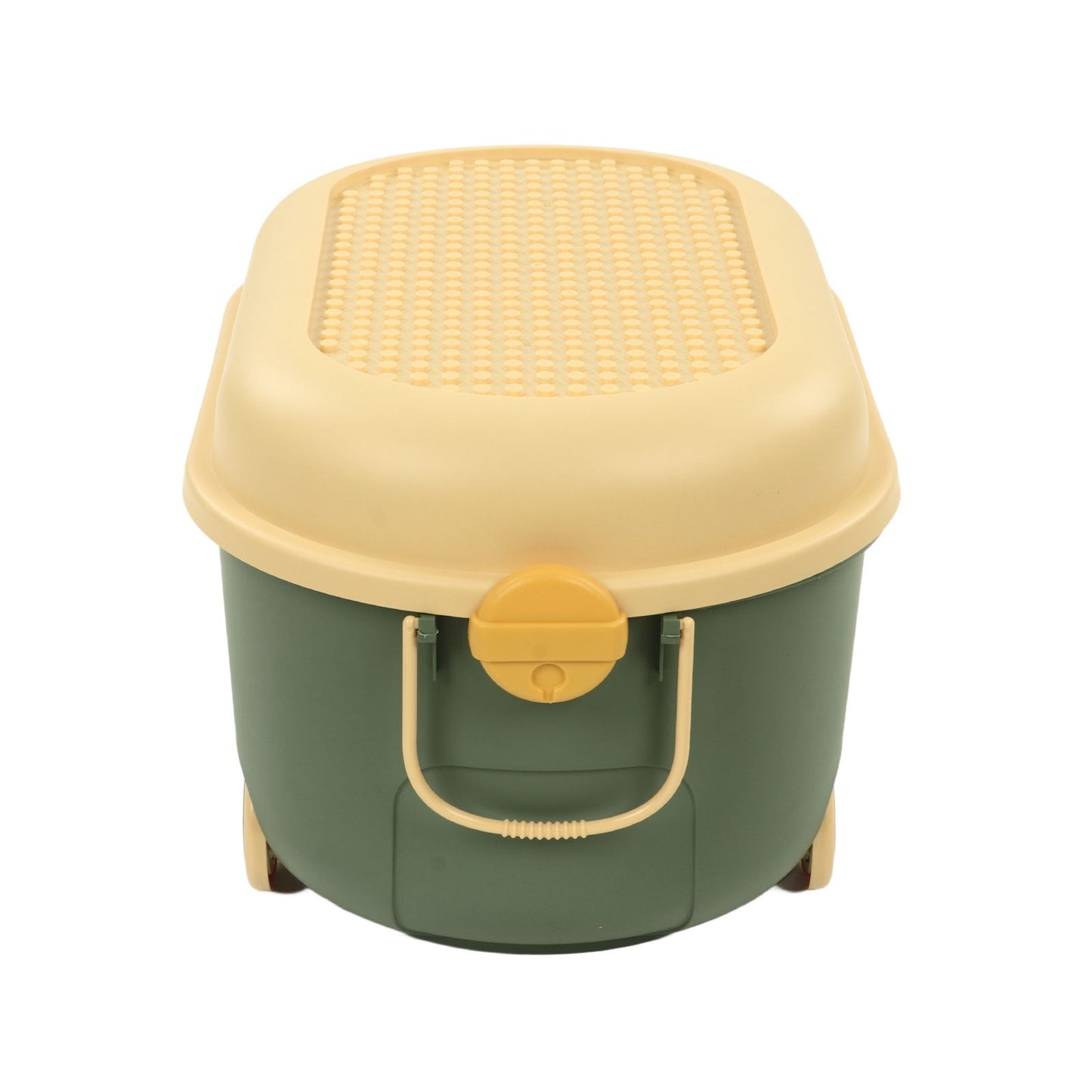 Toy Storage Box Multi Purpose Cute Duck Cover Plastic Clothes Organize Box with Wheel for Children Green V1294-YM0523-3117220062713