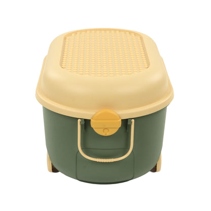 Toy Storage Box Multi Purpose Cute Duck Cover Plastic Clothes Organize Box with Wheel for Children Green V1294-YM0523-3117220062713