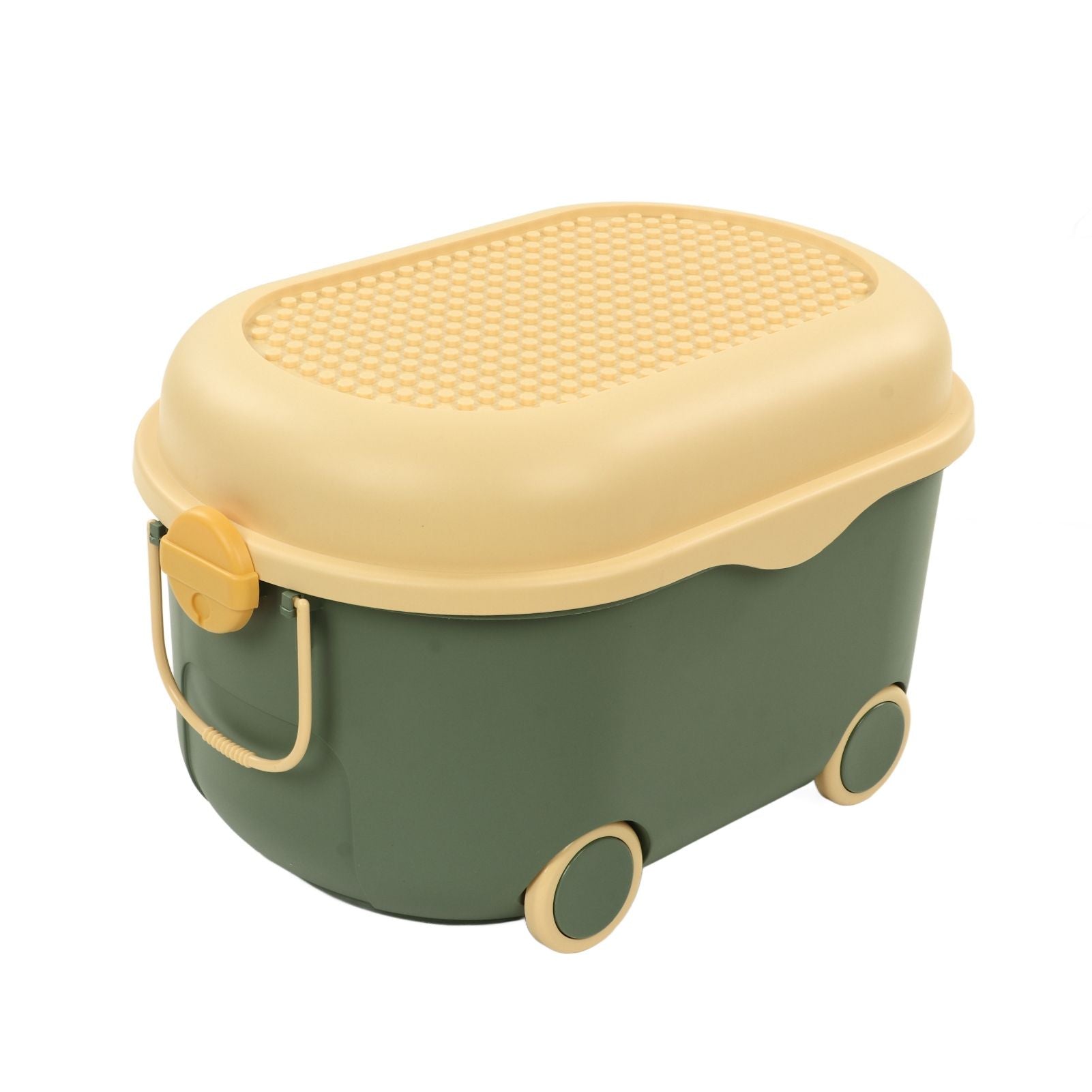 Toy Storage Box Multi Purpose Cute Duck Cover Plastic Clothes Organize Box with Wheel for Children Green V1294-YM0523-3117220062713