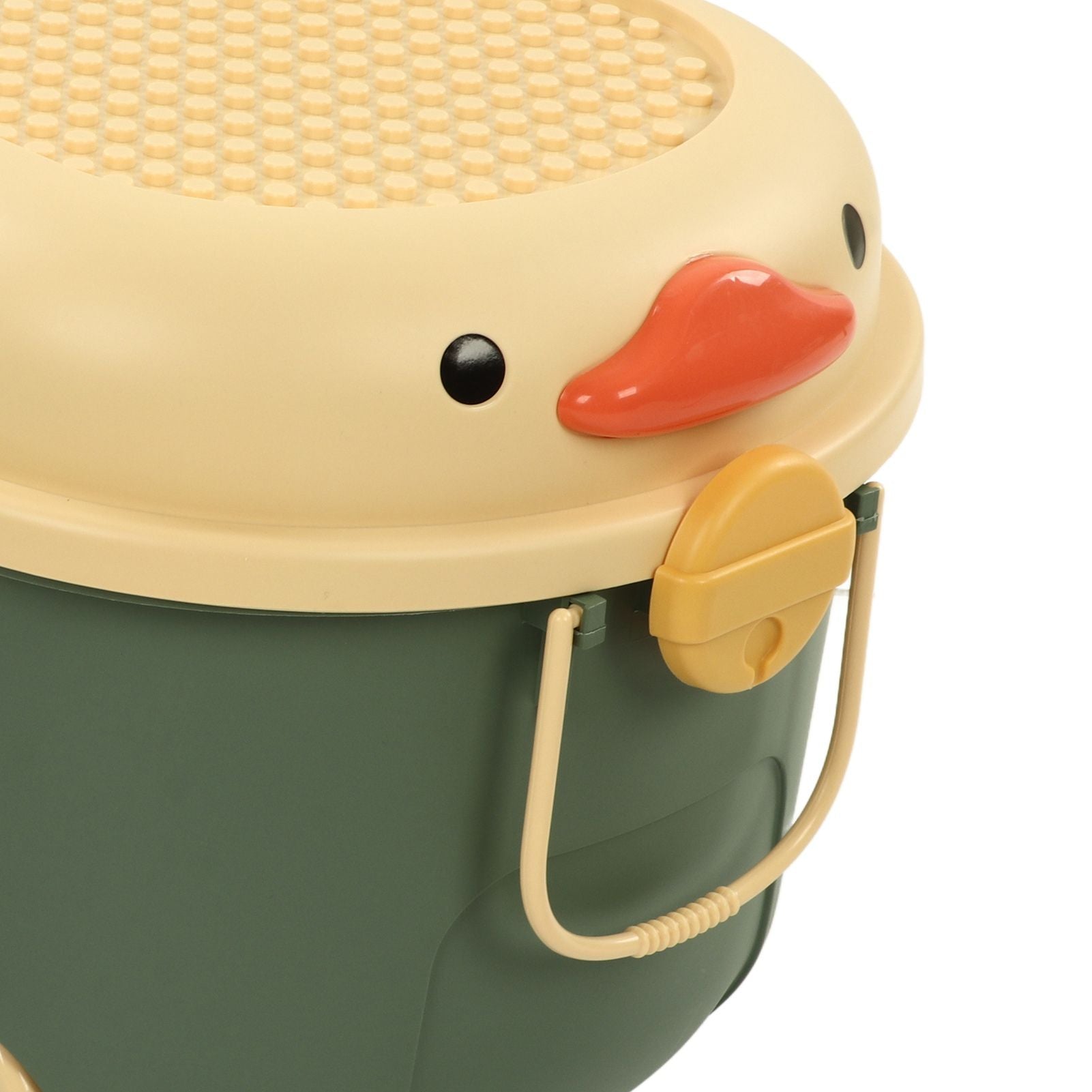 Toy Storage Box Multi Purpose Cute Duck Cover Plastic Clothes Organize Box with Wheel for Children Green V1294-YM0523-3117220062713