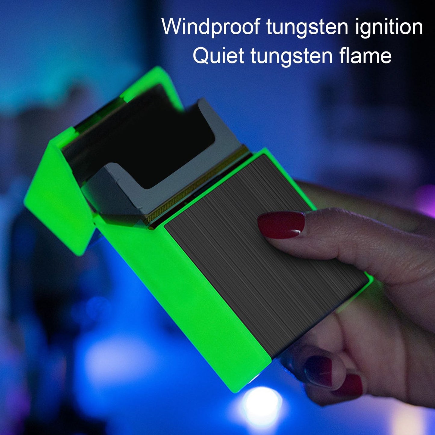 Luminous Cigarette Case USB Rechargeable Cigarette Box with Electric Lighter for Whole Package 20pcs 84-100mm V1294-YM0523-3117220062813