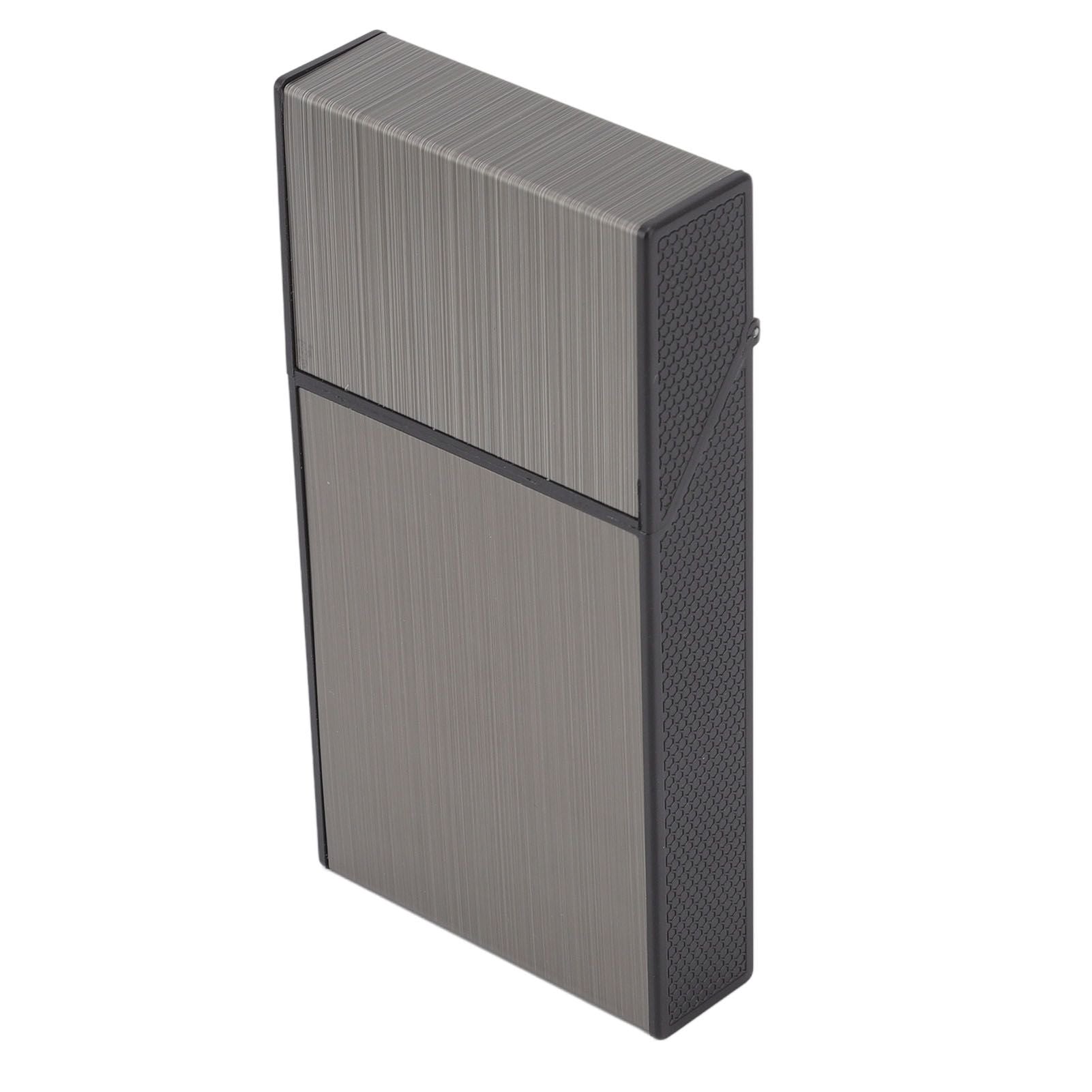 Anti Pressure Metal Cigarette Box Aluminum Alloy Thin Cigarette Holder Case for Bussiness Trip Black V1294-YM0523-3117220063211