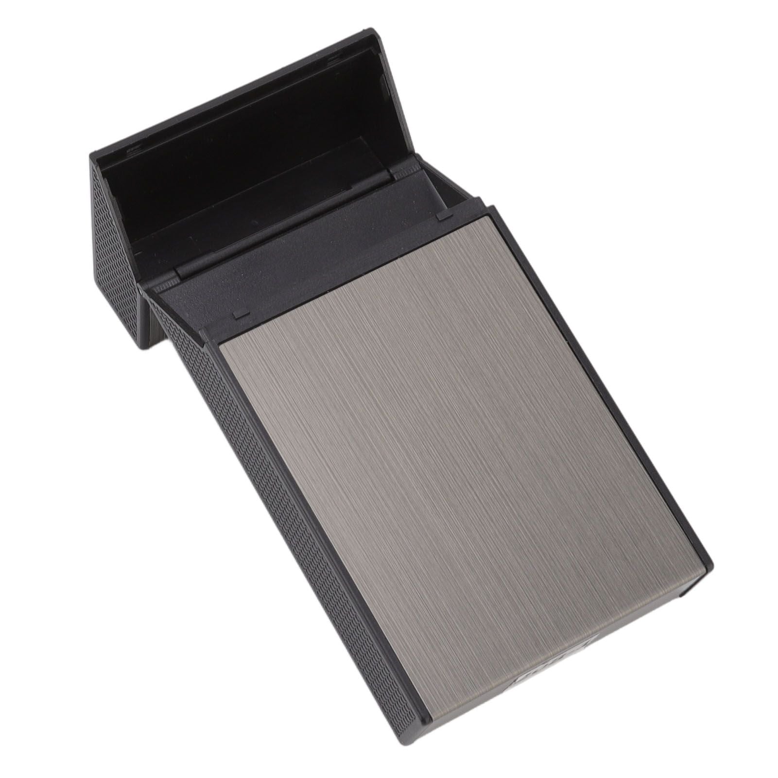Anti Pressure Metal Cigarette Box Aluminum Alloy Thin Cigarette Holder Case for Bussiness Trip Black V1294-YM0523-3117220063211