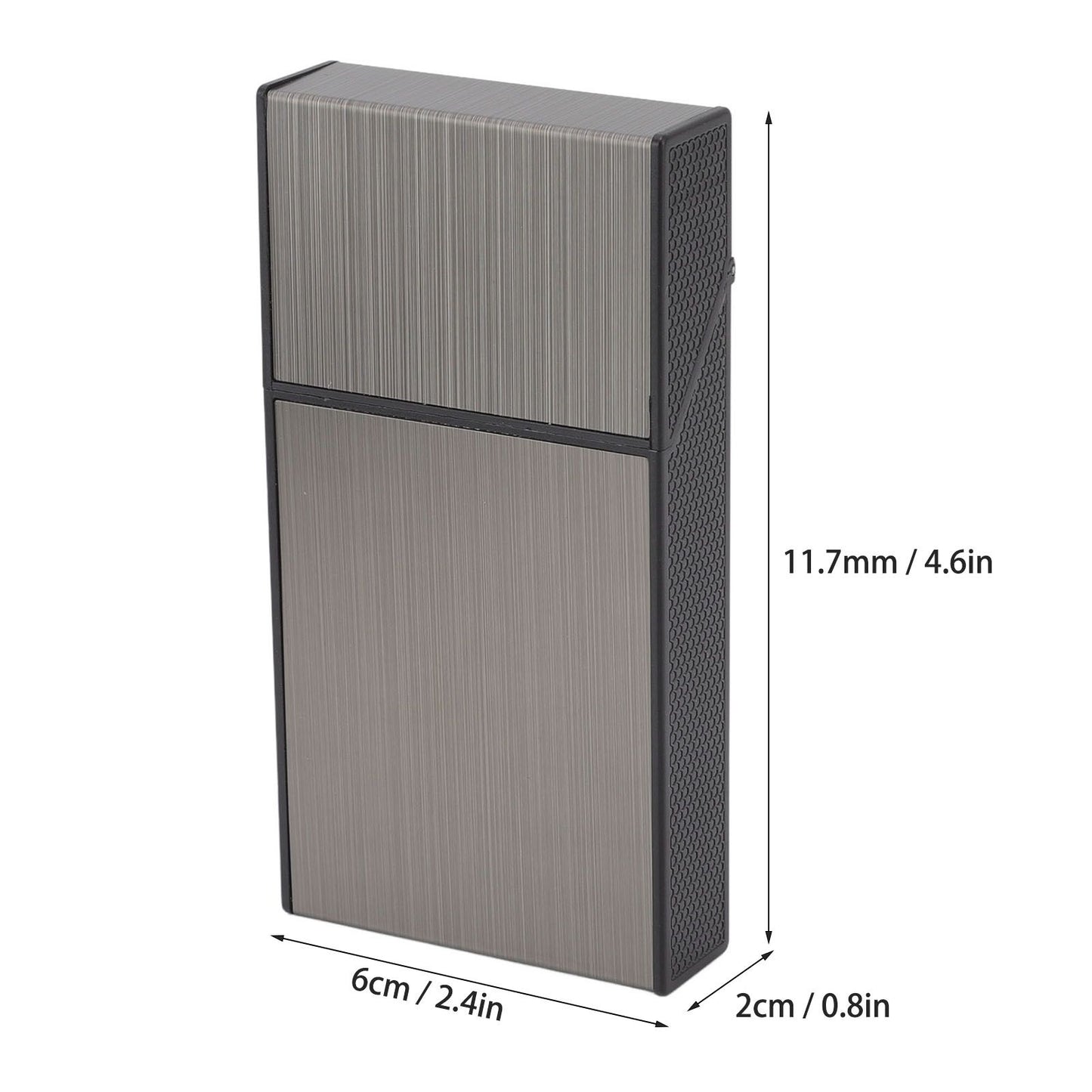 Anti Pressure Metal Cigarette Box Aluminum Alloy Thin Cigarette Holder Case for Bussiness Trip Black V1294-YM0523-3117220063211