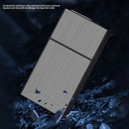 Anti Pressure Metal Cigarette Box Aluminum Alloy Thin Cigarette Holder Case for Bussiness Trip Black V1294-YM0523-3117220063211