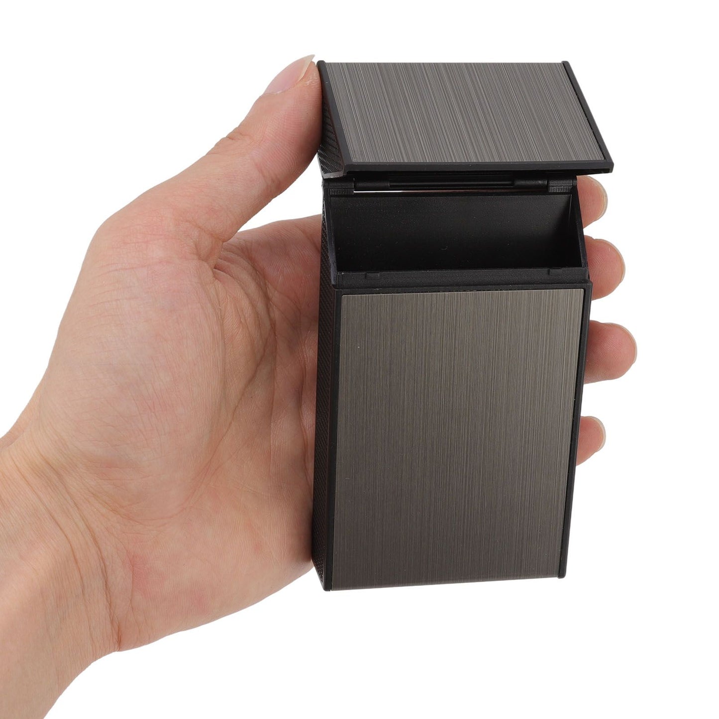 Anti Pressure Metal Cigarette Box Aluminum Alloy Thin Cigarette Holder Case for Bussiness Trip Black V1294-YM0523-3117220063211