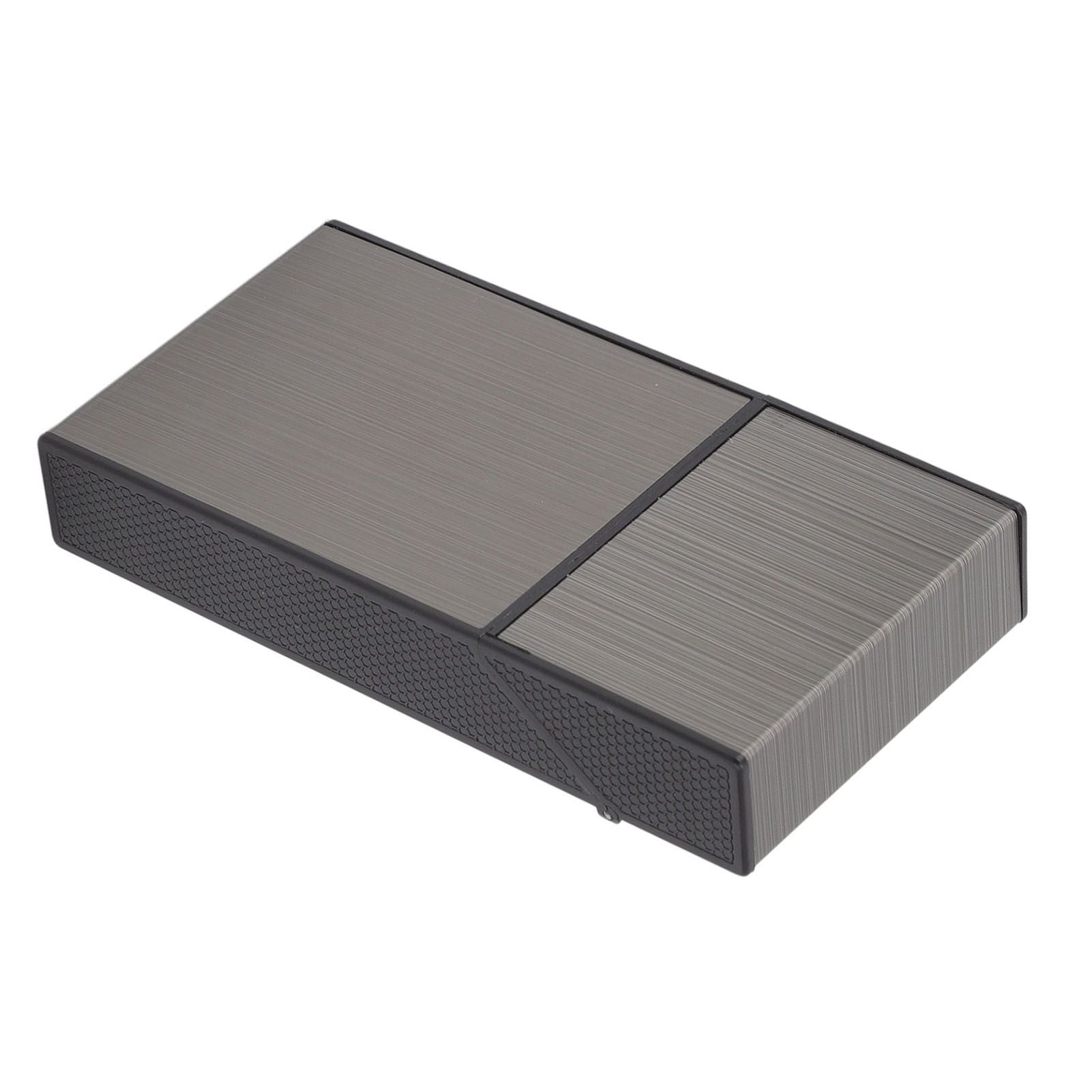 Anti Pressure Metal Cigarette Box Aluminum Alloy Thin Cigarette Holder Case for Bussiness Trip Black V1294-YM0523-3117220063211