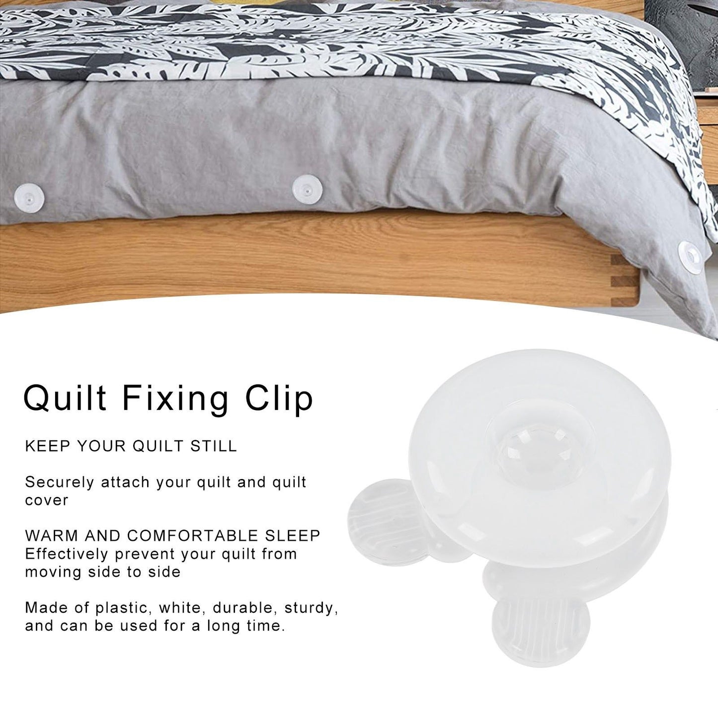 20 Sets Quilt Fixing Clip Plastic Duvet Quilt Cover Fixing Holder to Keep Your Quilt Still V1294-YM0523-3117220064011