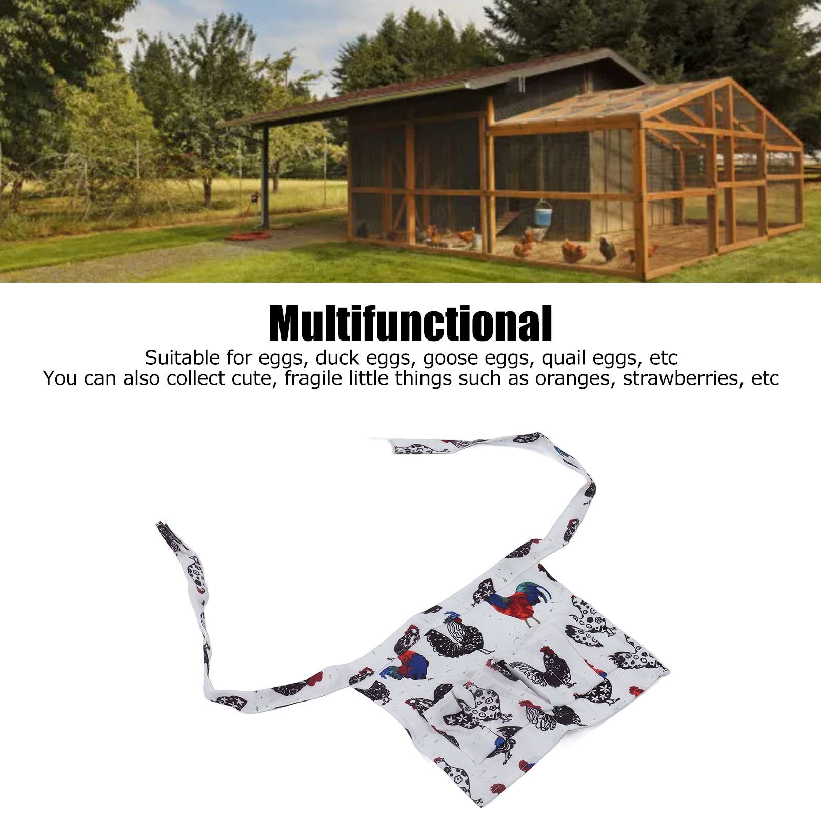 Egg Collection Apron 3 Pockets Hands Free Eggs Gathering Holding Apron for Child Duck Goose Eggs Style 2 V1294-YM0523-3117220064411