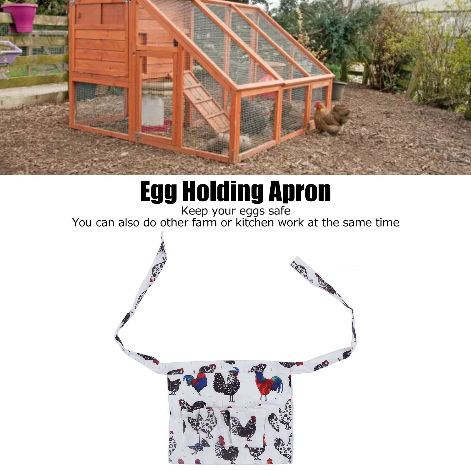 Egg Collection Apron 3 Pockets Hands Free Eggs Gathering Holding Apron for Child Duck Goose Eggs Style 2 V1294-YM0523-3117220064411