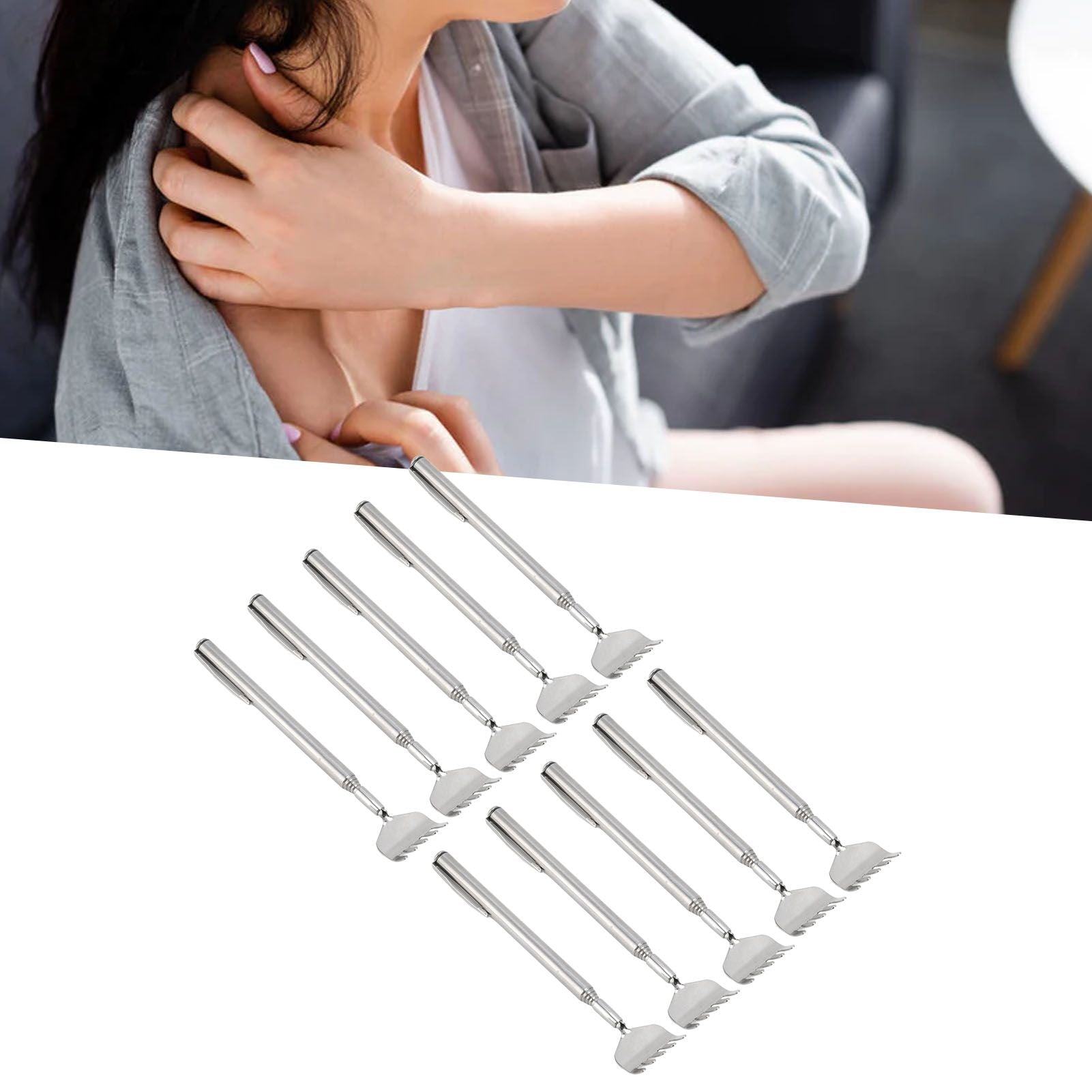 10pcs Back Scratcher Extendable Mini Portable Foldable Back Scratcher Telescoping with Pocket Clip for V1294-YM0523-3117220066211