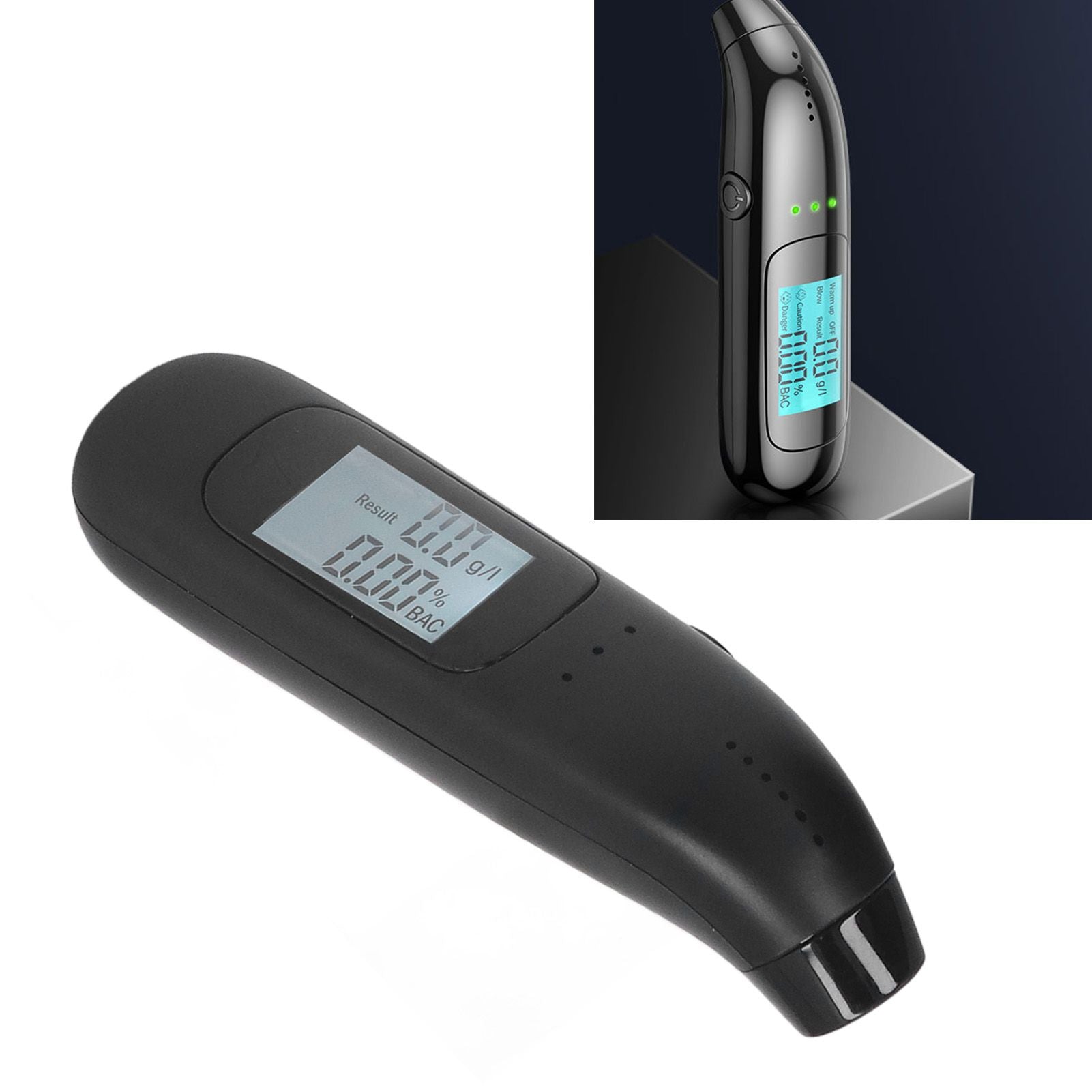 Alcohol Tester DC5V 1A Blowing Type High Accuracy Portable Alcohol Breathalyzer Quick Check Breathalyzer for V1294-YM0523-3117220067111