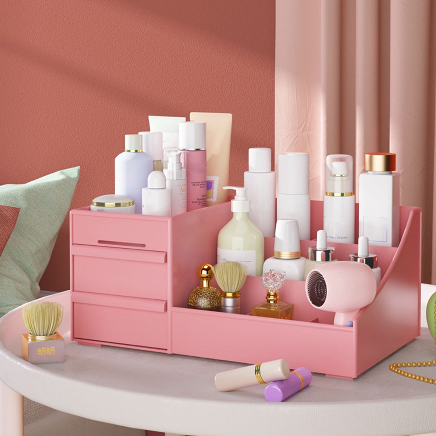 Makeup Storage Case Plastic Cosmetic Drawer Storage Box Multifunctional Storage Drawers for Bathroom Counter V1294-YM0523-3117220068514