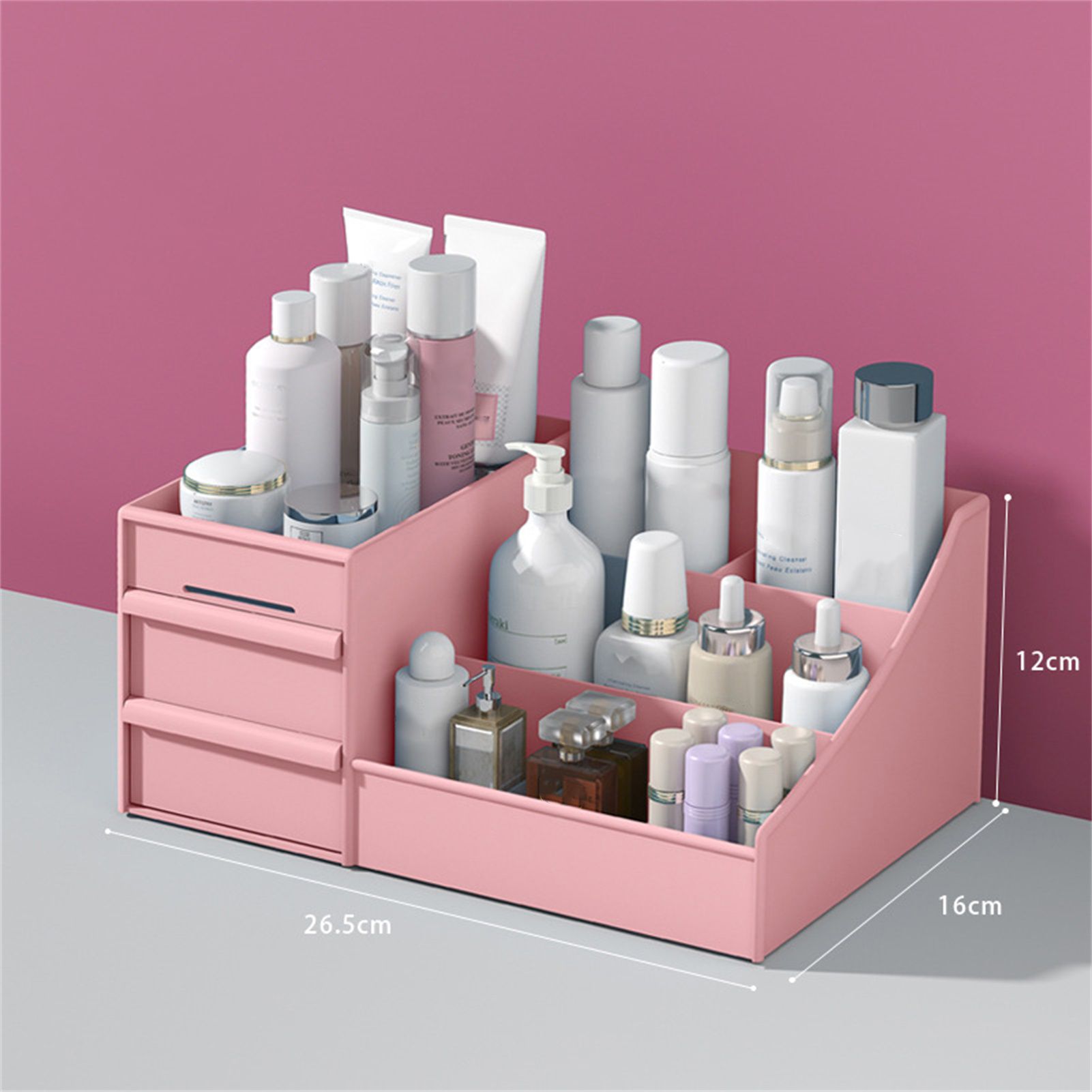 Makeup Storage Case Plastic Cosmetic Drawer Storage Box Multifunctional Storage Drawers for Bathroom Counter V1294-YM0523-3117220068514