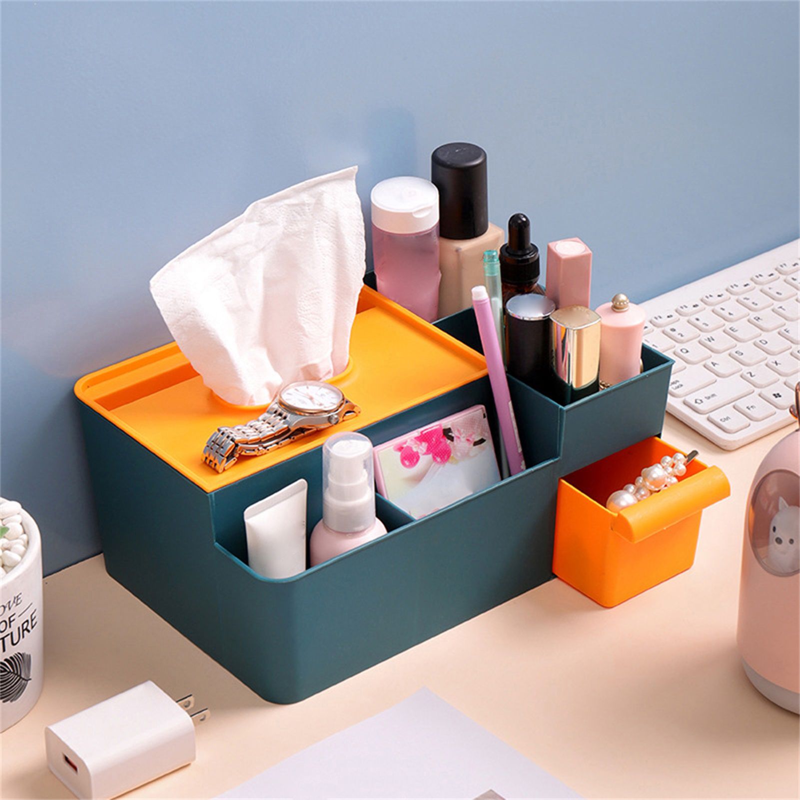 Tissue Box Holder Multi Functional Creativity Tissue Box Cover Coffee Table Paper Remote Control Storage Box V1294-YM0523-3117220068711