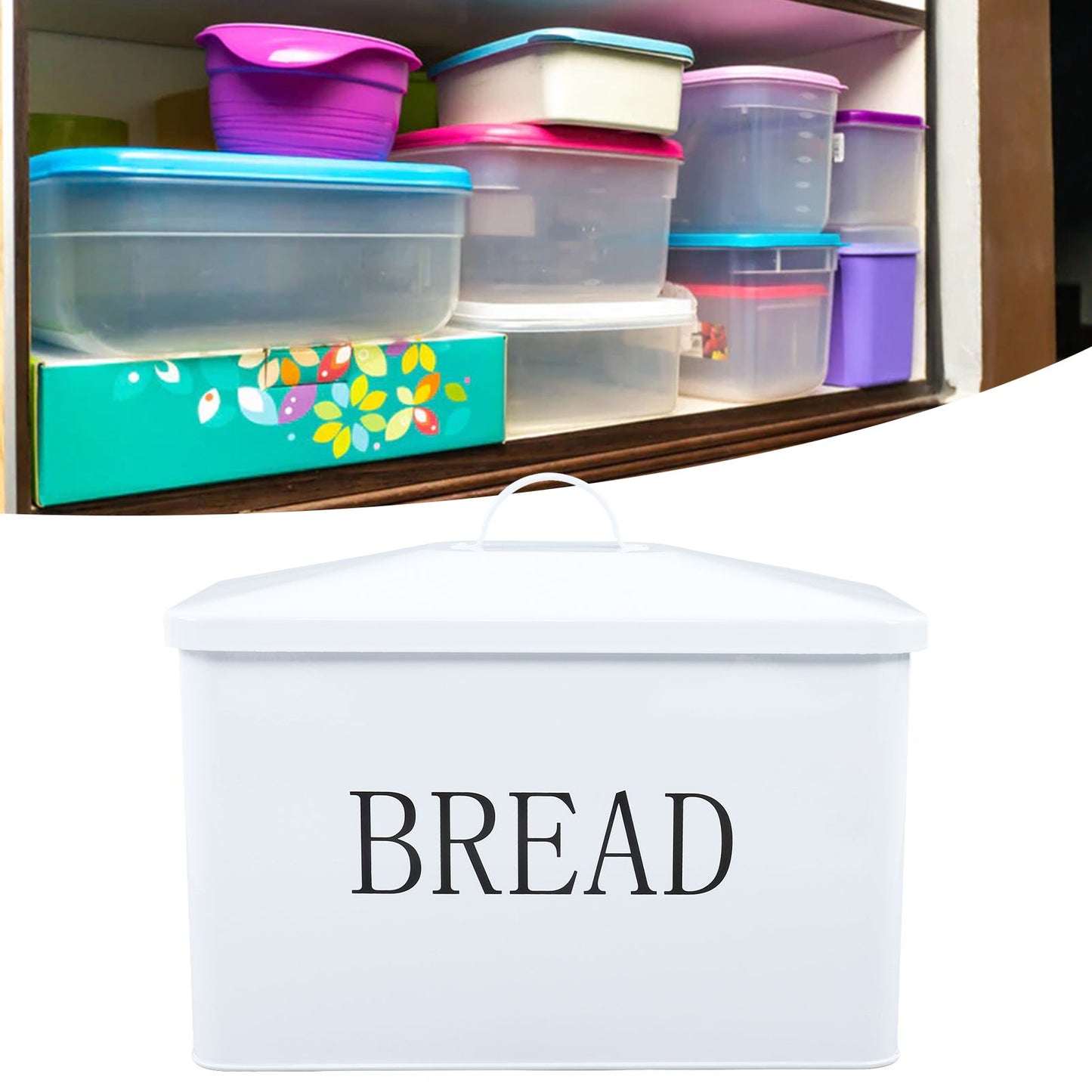 Small Bread Box Large Capacity Safe Odorless Compact Design Portable Handle Nonslip Base Bread Container for V1294-YM0523-3117220068811