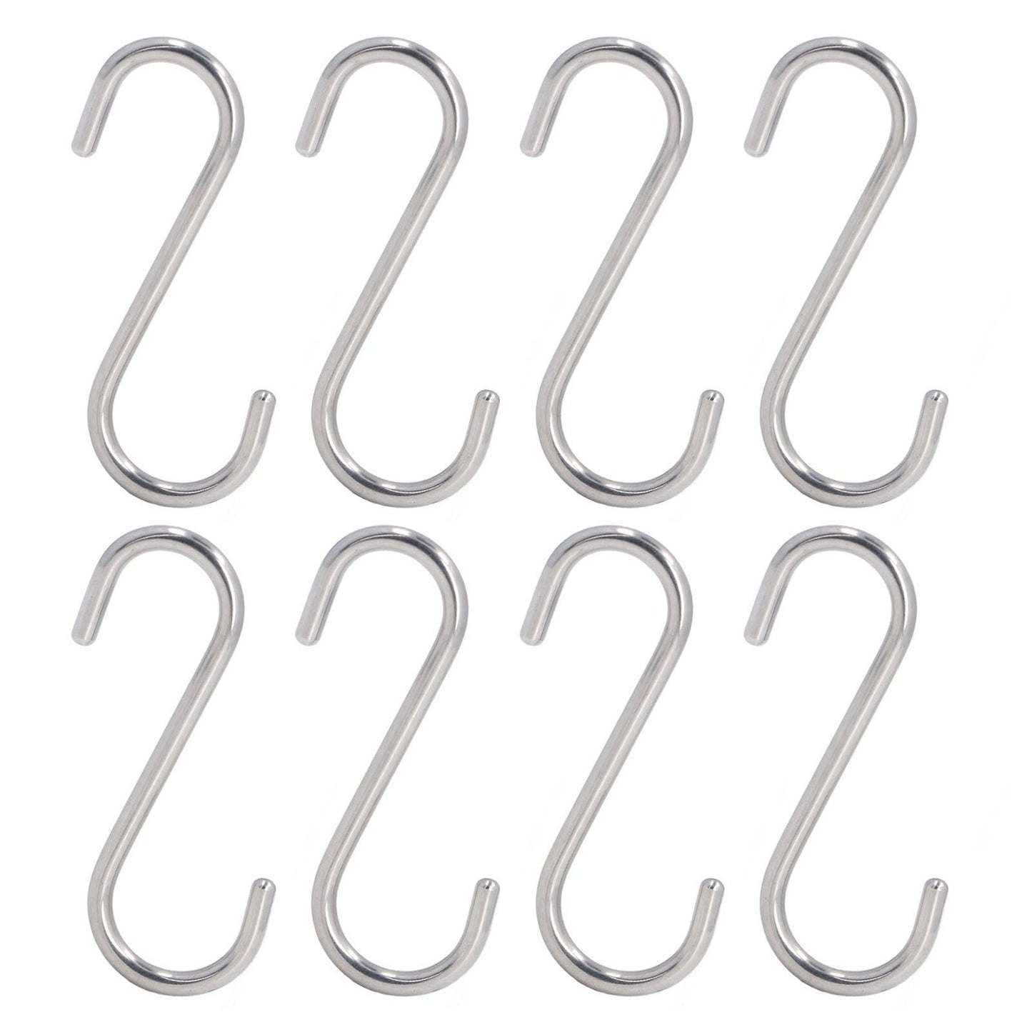 8PCS S Hook Rustproof Stainless Steel S Hooks Heavy Duty Simple Style Overstriking Portable S Kitchen Hook V1294-YM0523-3117220069311