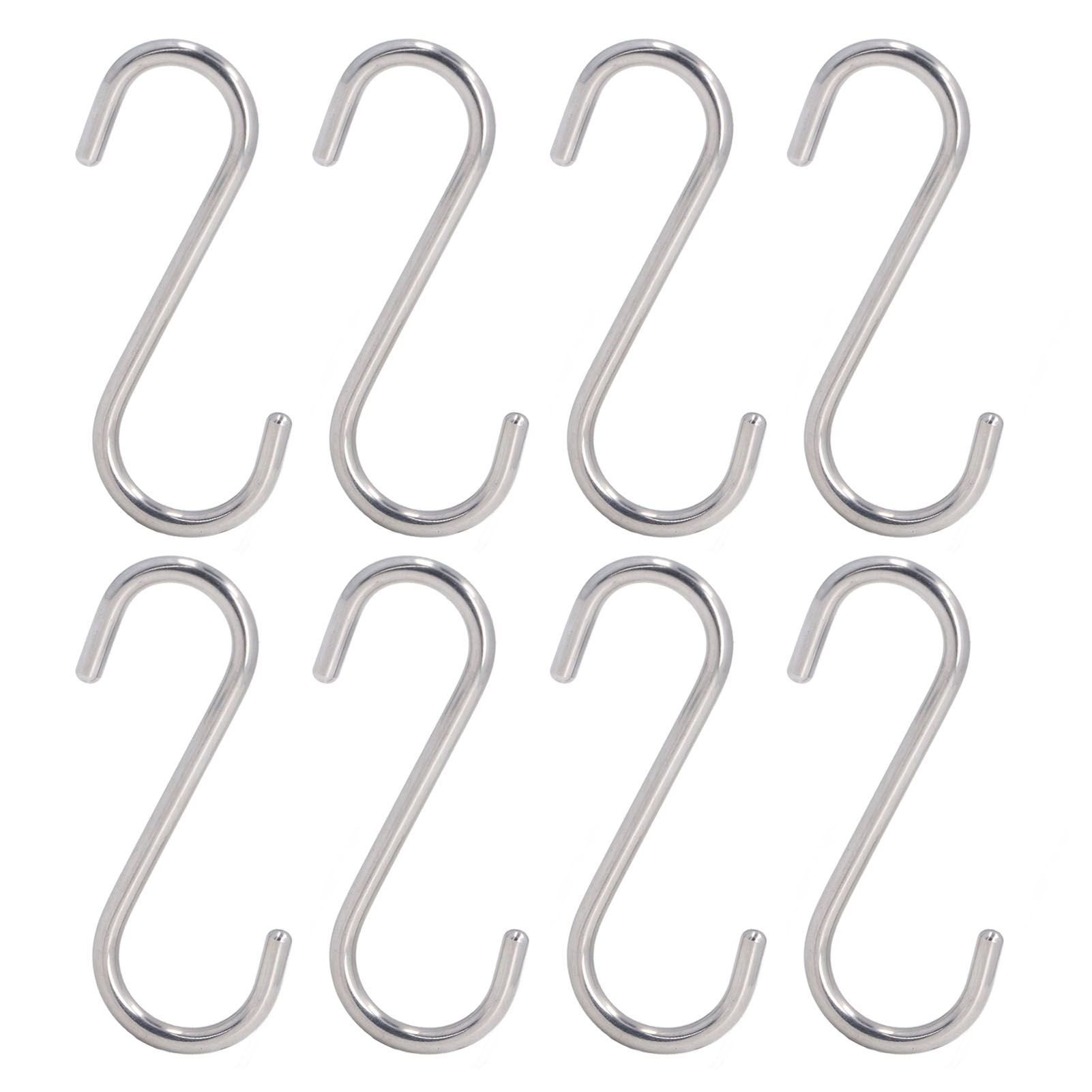 8PCS S Hook Rustproof Stainless Steel S Hooks Heavy Duty Simple Style Overstriking Portable S Kitchen Hook V1294-YM0523-3117220069311