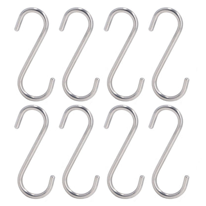 8PCS S Hook Rustproof Stainless Steel S Hooks Heavy Duty Simple Style Overstriking Portable S Kitchen Hook V1294-YM0523-3117220069311
