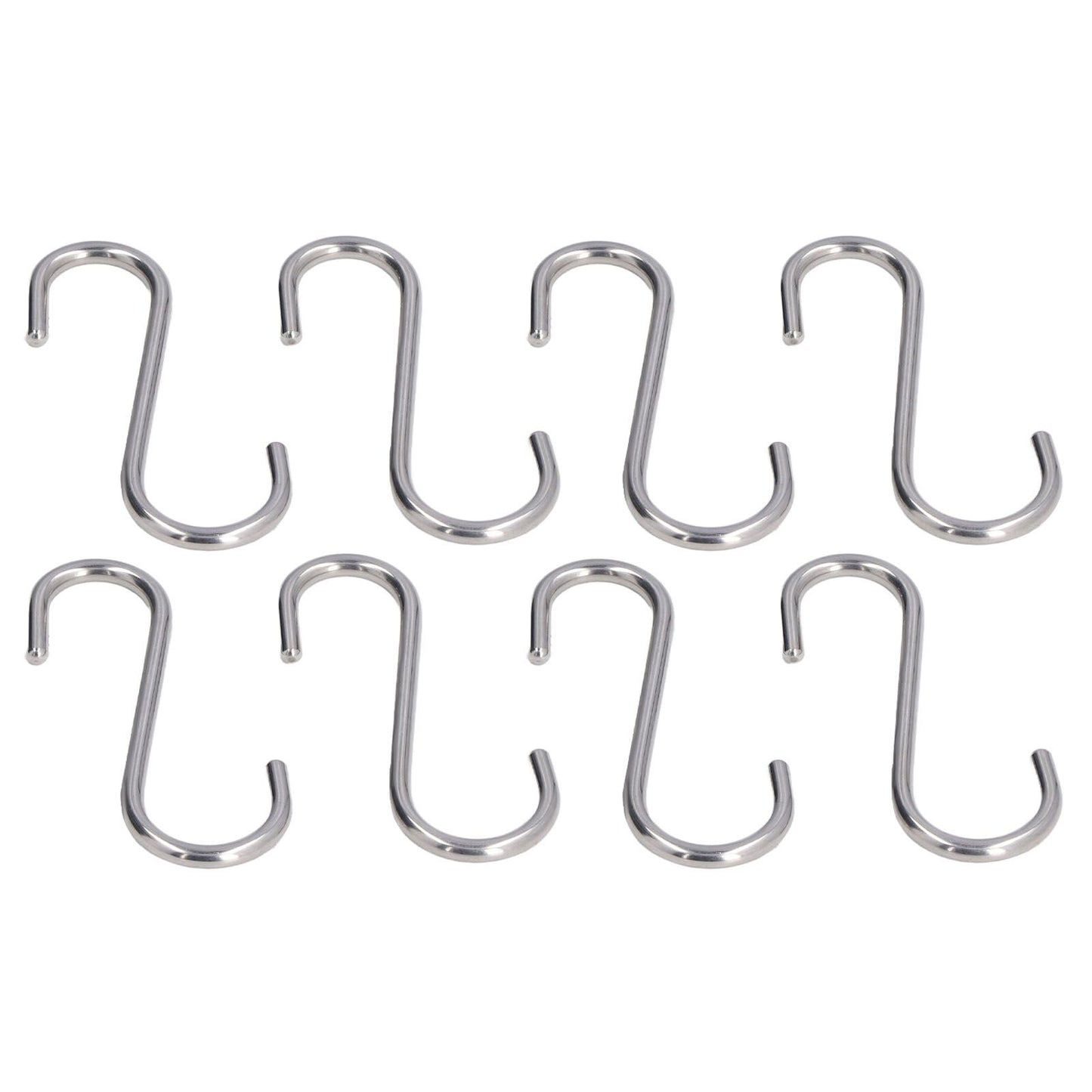 8PCS S Hook Rustproof Stainless Steel S Hooks Heavy Duty Simple Style Overstriking Portable S Kitchen Hook V1294-YM0523-3117220069311