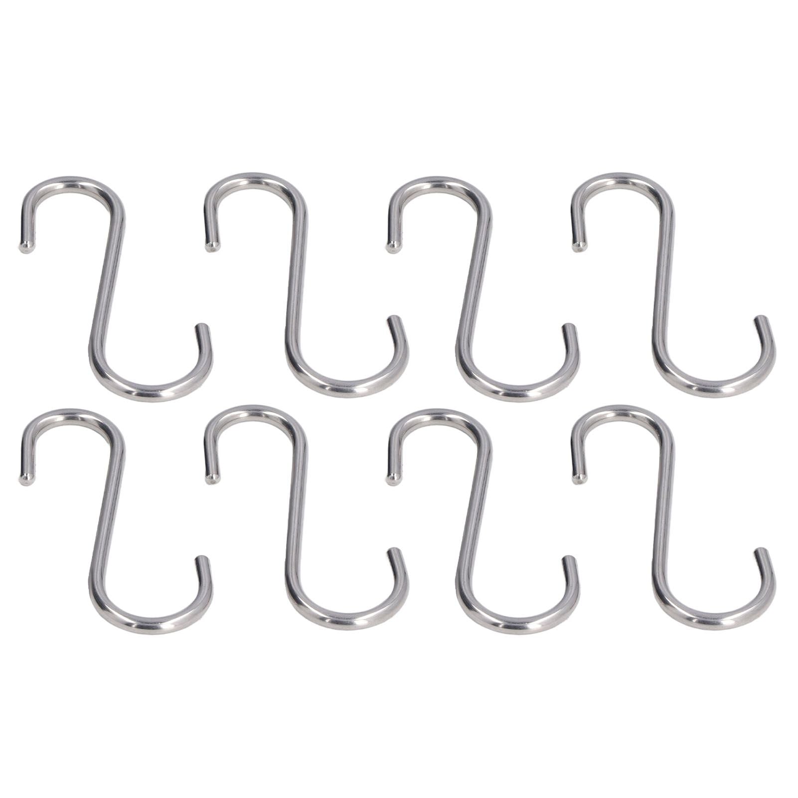 8PCS S Hook Rustproof Stainless Steel S Hooks Heavy Duty Simple Style Overstriking Portable S Kitchen Hook V1294-YM0523-3117220069311