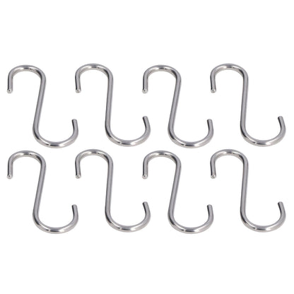 8PCS S Hook Rustproof Stainless Steel S Hooks Heavy Duty Simple Style Overstriking Portable S Kitchen Hook V1294-YM0523-3117220069311